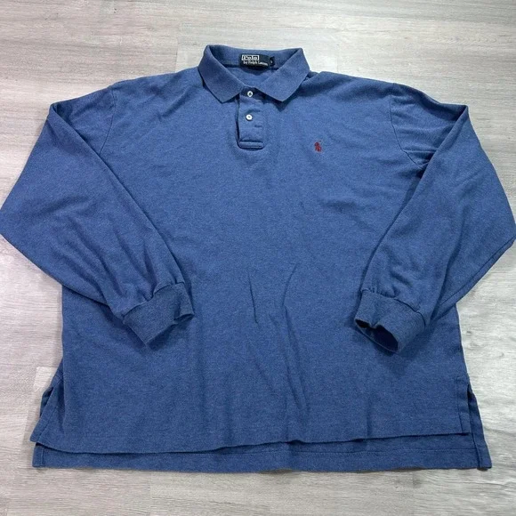 Polo By Ralph Lauren Polo Shirt Mens Large Blue Long Sleeve Classic Fit Cotton
