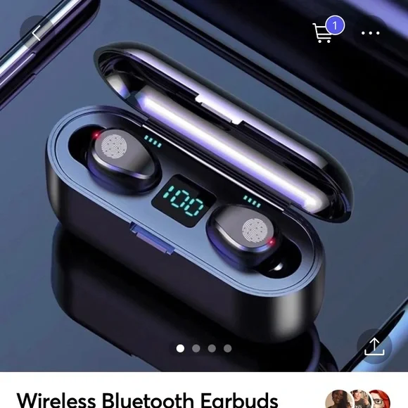 Wireless Bluetooth Earbuds with Charging Case - Black