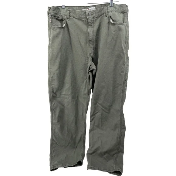 Carhartt FR Flame Resistant Loose Fit Work Pants‎ Khaki Green Mens 42x34