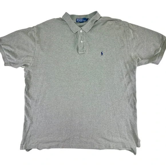 Polo Ralph Lauren Sage‎ Gray Cotton Polo Shirt XXL Classic Fit Embroidered Pony