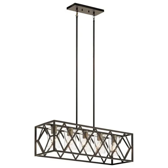 Kichler 82317 Solander 5-Light Linear Pendant Light Olde Bronze Brass NIB