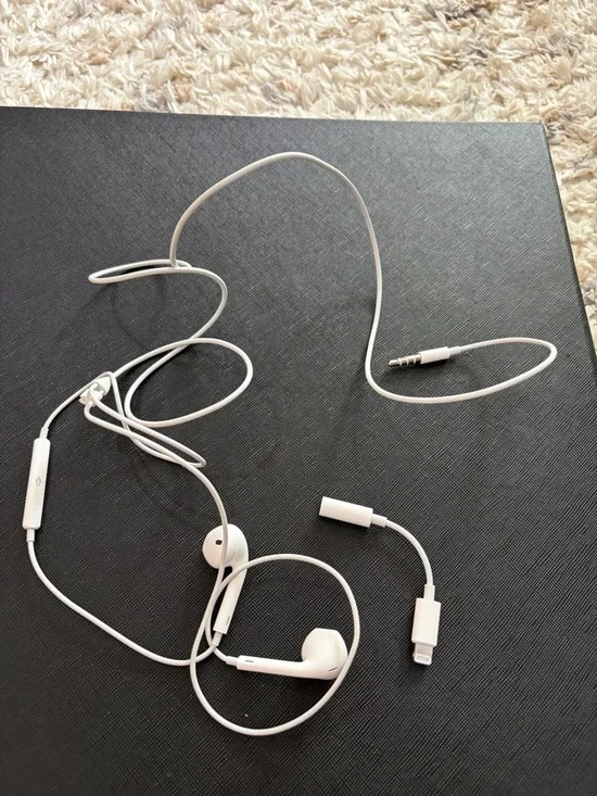 Apple White Wired Earbuds with Lightning & 3.5mm Adapters