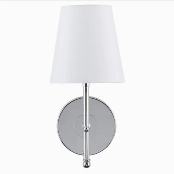 Tamb Wall Sconce w/ Fabric Shade Polished Chrome