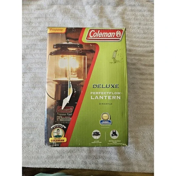 Coleman Lantern Deluxe 2 Mantle 2004 8hr Runtime With Base In Box