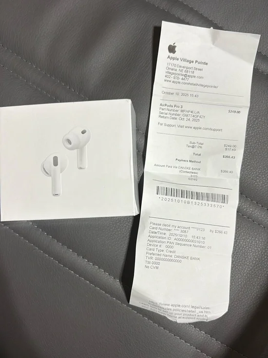 Apple AirPods Pro 3 White Wireless Earbuds with Charging Case