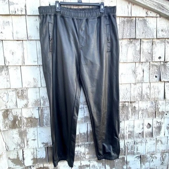 Sean John Black Wax Coated Men’s Joggers