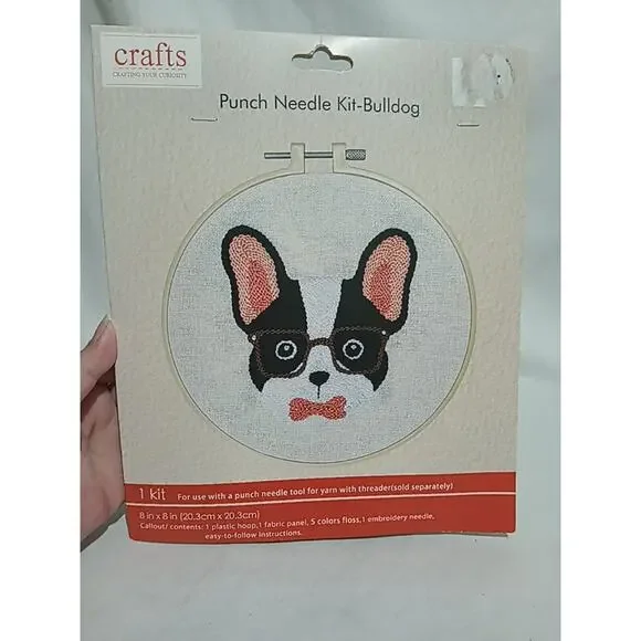 NEW Sealed Boston Terrier / French Bulldog Punch Needle Kit 8