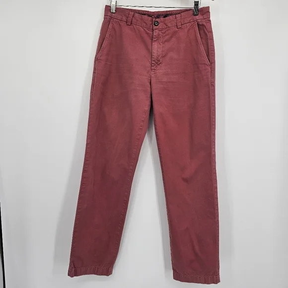 Brooks Brothers Clark Chino Flat Front Mauve Cotton Pants Mens 31x32