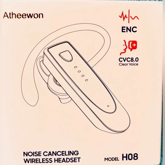 Atheewon HO8 CVC8.0 Noise Canceling Wireless Headset in Black