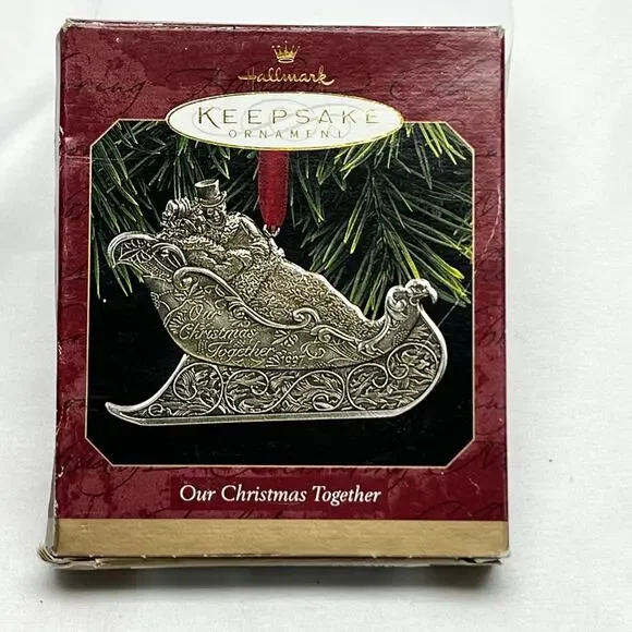 Hallmark Keepsake Ornament 1997 Our Christmas Together Fine Pewter Sleigh Ride