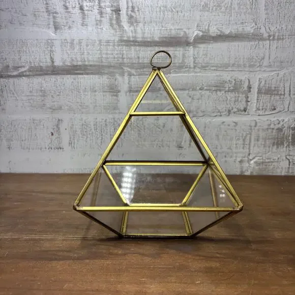 Geometric Brass Glass Terrarium