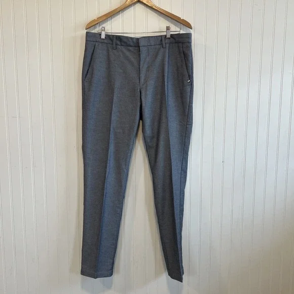 Hugo Boss Kaito Slim Fit‎ Trouser Stretch Men Size 34 Navy Gray Pattern