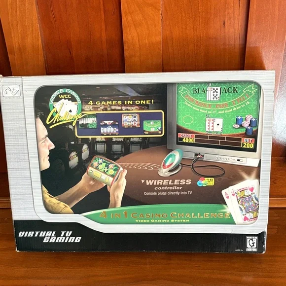 4-in-1 Casino Challenge Wireless Video Gaming System - Black & Green