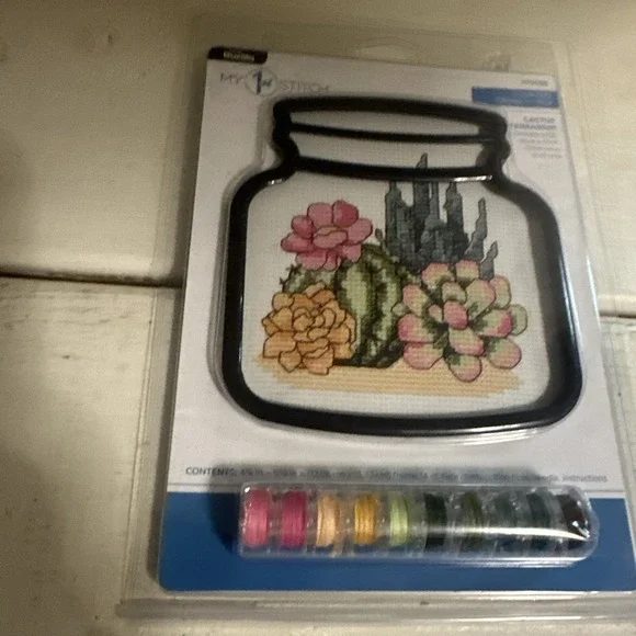 Cactus Terrarium Bucilla Cross Stitch Kit 47908E