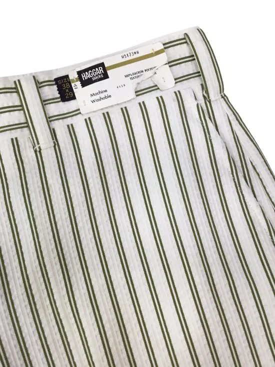 Vintage Haggar Seersucker Men's Pants NWT Stretch Textured 38 X 29 Polyester NOS