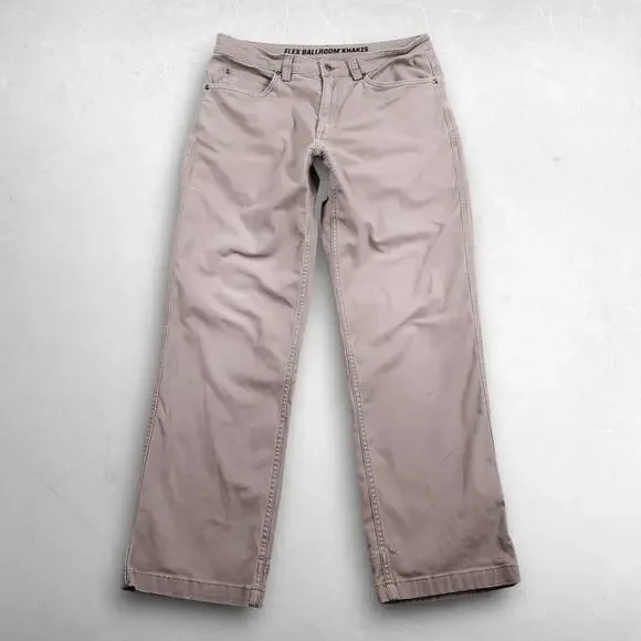 Duluth Flex Ballroom Khaki Pants Men 32x30 Beige Stretch Straight Leg Work
