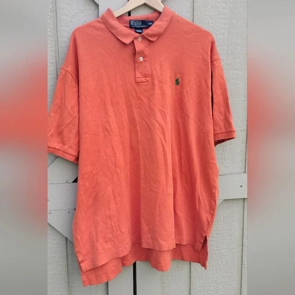 Ralph Lauren Polo Men's Solid Orange Short Sleeve Polo Shirt XXL