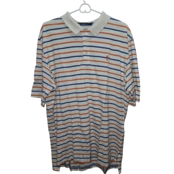 Polo Ralph Lauren Short Sleeve Shirt Men's Size XL Cotton Silk Multi Golf