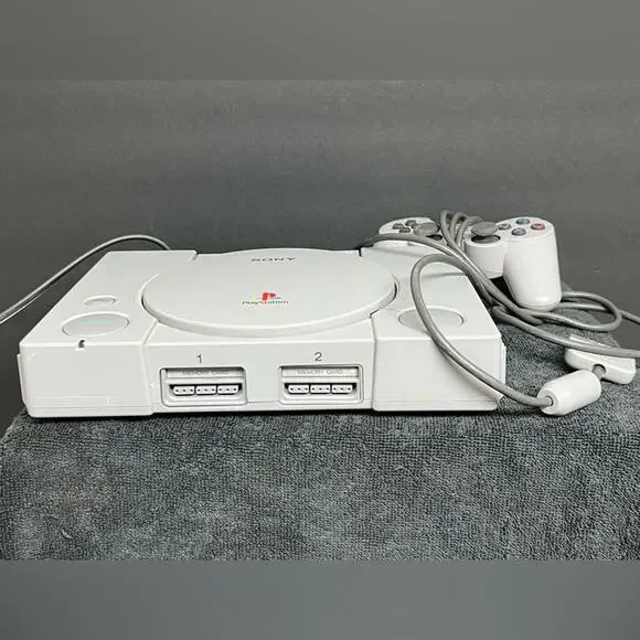 Sony PlayStation 1 SCPH-7501 Console Game System PS1 Wired Controller Bundle