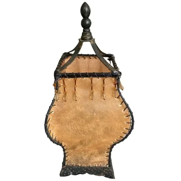 Hyde Leather Western Table Top Candle Light Lantern