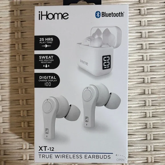 iHome Bluetooth White Wireless Earbuds