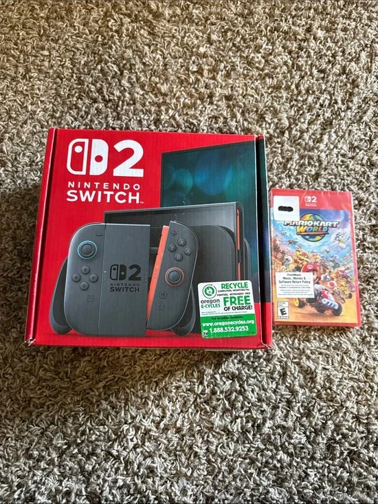 Nintendo Switch 2 Console Sealed Bundle with Mario Kart World game