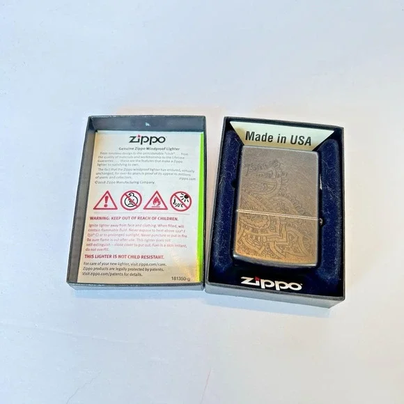 Zippo Dice‎ Paisley Filigree Etched Windproof Lighter Brushed Chrome USA