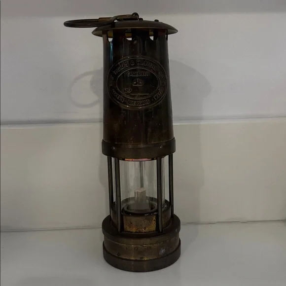 VINTAGE Brass Miners Lamp E Thomas & Williams Cambrian Safety Lamp Made in Wales
