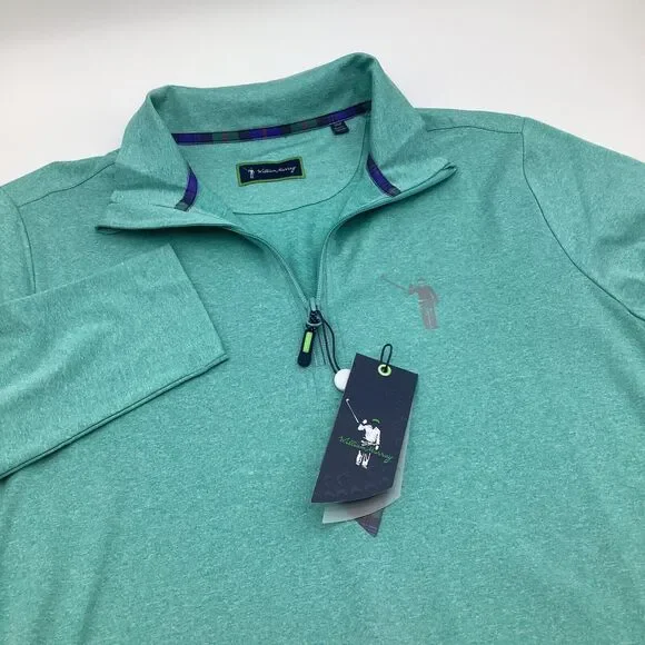 William‎ Murray Mens Long Sleeve 1/4 Zip Golf Pullover Green Size Small NWT