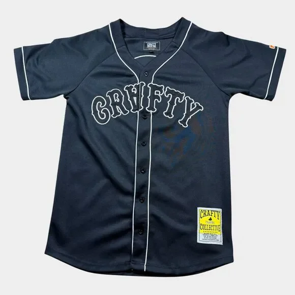 Crafty Collective Baseball Jersey Stitched Black White Men's Large