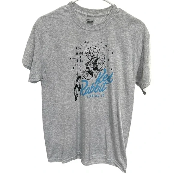Red Rabbit Trading Company Heather Gray Tattoo Cowgirl Medium Tee