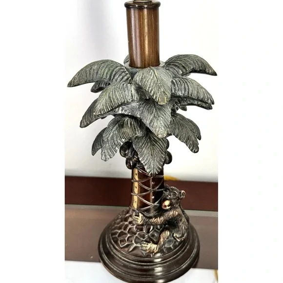 Vintage Monkey Palm Tree Table Lamp Base Hollywood Regency Tropical Decor