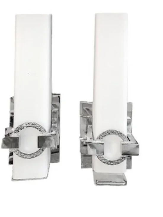 Set of 2 Kichler Bordeaux Wall Sconces Contemporary Polished Nickel LED Lights