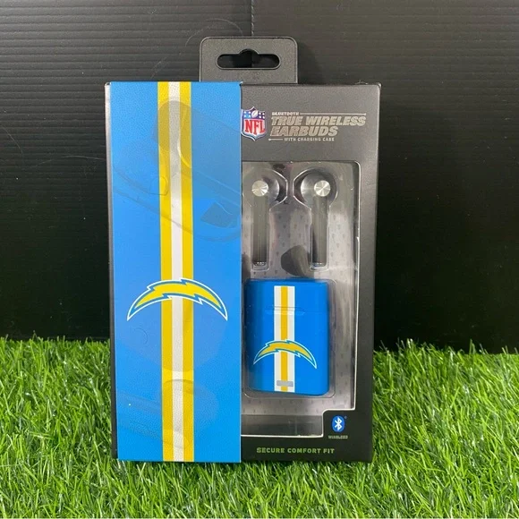 NFL Wireless Earbuds with Charging Case - Blue and Yellow