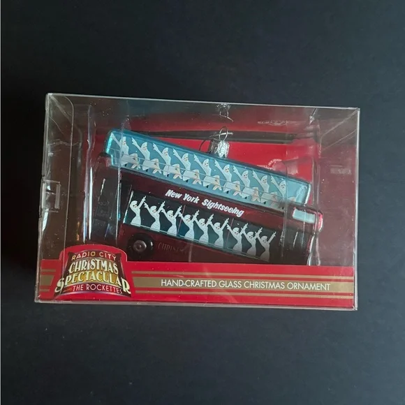Kurt Adler Red and Blue New York‎ Sightseeing Bus Ornament