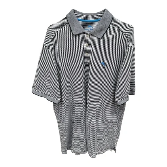 Tommy Bahama Men’s Black & White Striped Golf Polo