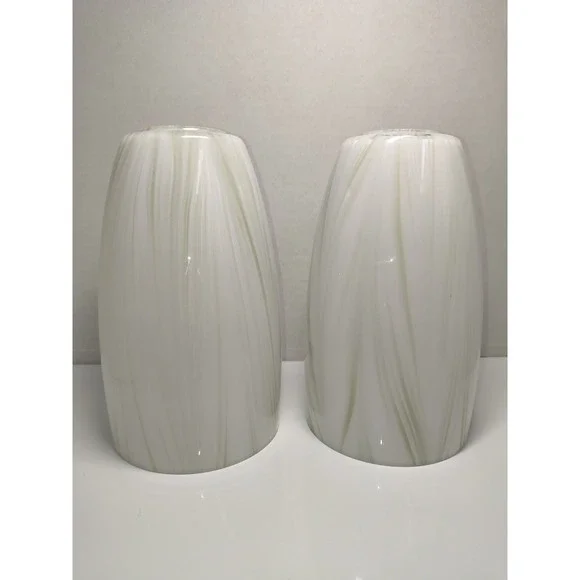 NEW Style Selections Champagne Opal Shimmer Glass Pendant Light Shade Set Of 2