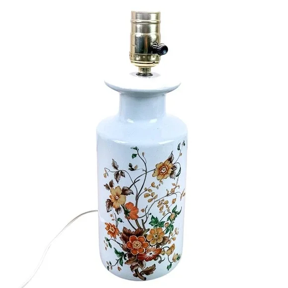 Vintage Tilden-Thurber Porcelain Floral Table Lamp Asian Style‎ Apothecary