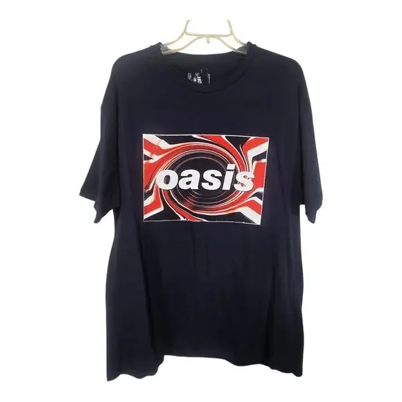 NWT Hot Topic Oasis Union Jack Swirl Logo Band T shirt X-Large