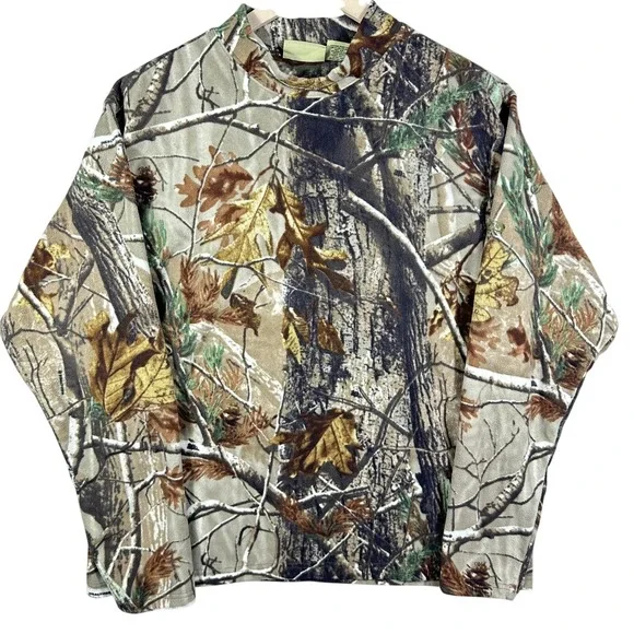 Field & Stream Fleece Camo Pullover‎ Men XL Mock Neck Outdoor Sweatshirt