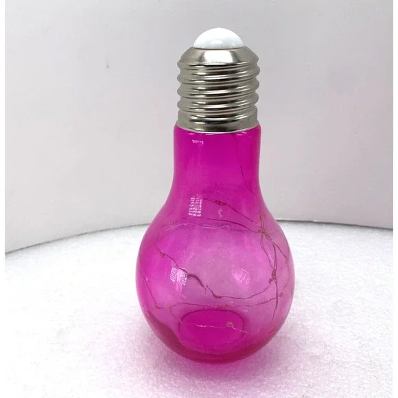 Pink Glass LED Light Bulb Lamp Decorative Accent Night‎ Light 7