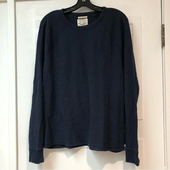 Lucky Brand Men's medium Blue Lived In Thermal Cotton Pullover Casual XL