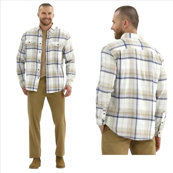 George Men's Long Sleeve Plaid Flannel Shirt Size XLarge