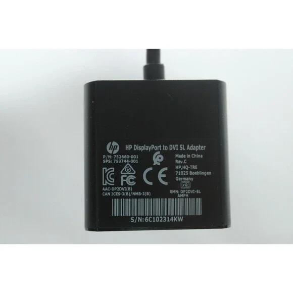 HP Display Port To DVI SL Adapter Cable P/N 752660-001 SPN 753744-001