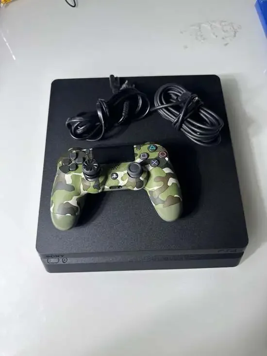 Sony PlayStation 4 PS4 Slim Console with Green Camo DualShock 4 Controller