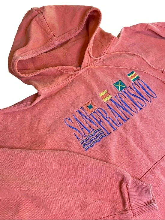 Vintage San Francisco Crazy Shirts Hoodie Men’s L 90s Flags Travel City Coastal