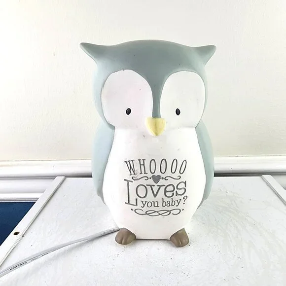 Grasslands Road Owl Whoooo Loves You Baby Desktop Light NWT