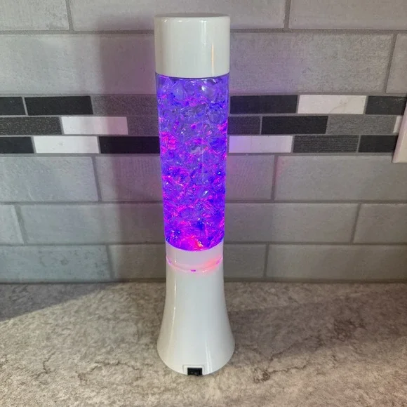 Crystal Color Changing Ambient Light Lamp 13 Inch Tall White Battery Operated