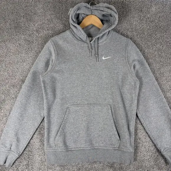Nike Hoodie Mens S Gray Sportswear Club Fleece Pullover Basic Essential 611457