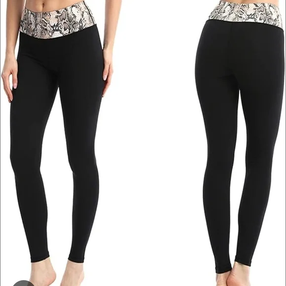 Lululemon Athletica Black and Gray High-Rise Leggings ((NNT) L37 Hip10 Inseam29